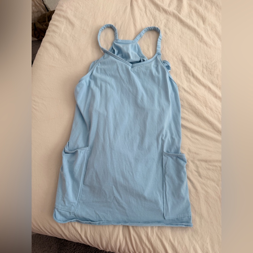 Light Blue Sleeveless Dress with shorts underneath